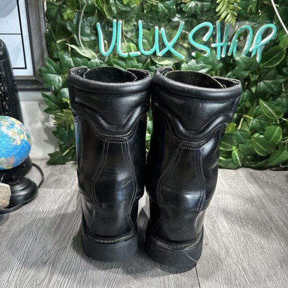 All American Boot MFG Mens 13 D Vibram Combat Station Fire EMS Black Leather